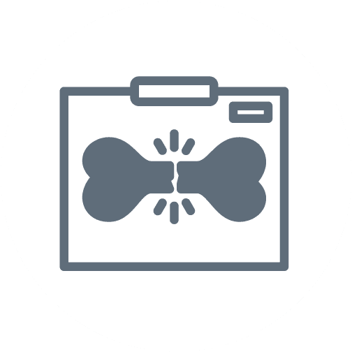 xray diagnostics icon in white circle